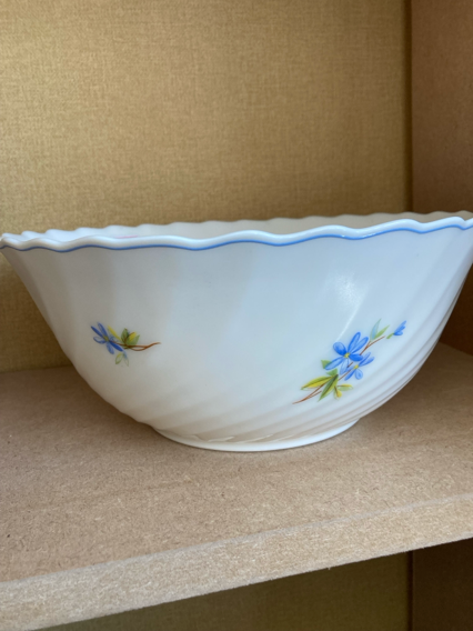 Pretty Scalloped Large decorative Bowl From Arcopal France