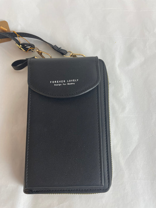 Forever Lovely Design By Madley Black Cross Body Wallet/ Phone Purse Bag