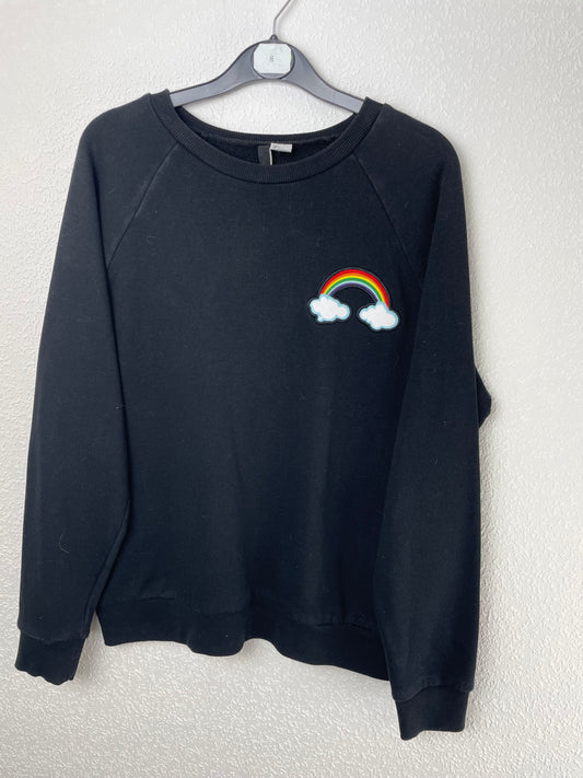 Black H&M Divided Sweatshirt with Rainbow Motif size 12