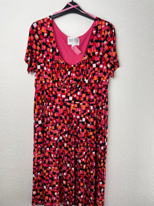 Pretty Multicolour Patterned Dress from Julian Taylor size 12