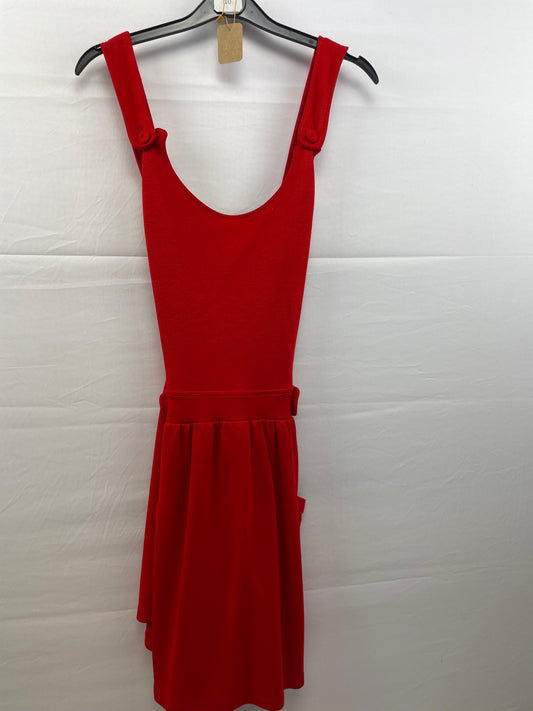 Red Jersey Pinafore Skater Dress size 10