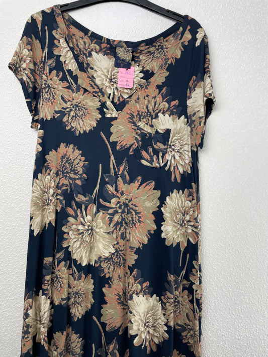 Next Black and Brown Floral T-shirt Dress size 12