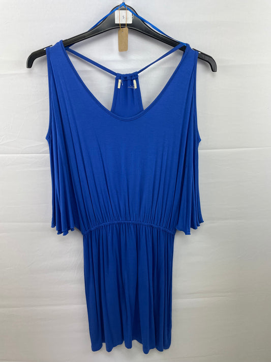 Electric Blue Cold Shoulder Mini Dress with Racer Back  Size 10