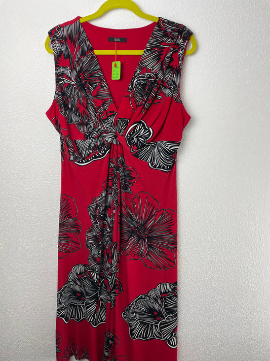 Lovely Red and Black Sleeves dress From Marks & Spencers size 18