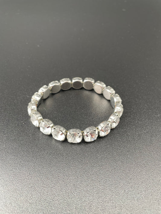 Stretchy Diamante siler toned back Bracelet