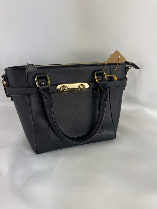 Black Small Shoulder Bag With Detachable Strap